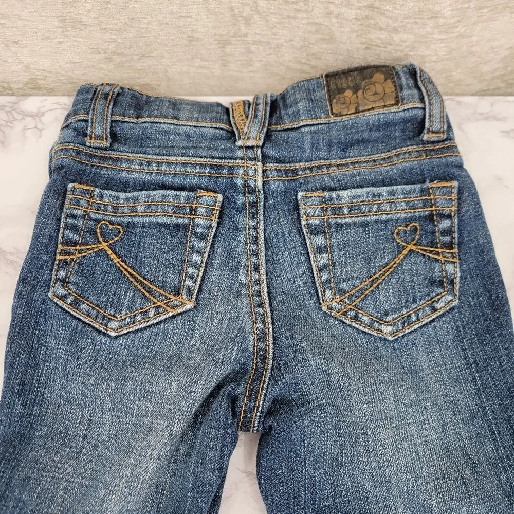 Old Navy + Children's Place Y2K Girls Denim Jeans with Embroidered Design Lot